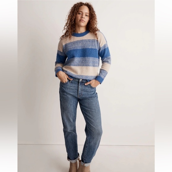 Madewell Otis Fiji Alpaca Wool Space Dye Striped Pullover Sweater sz S - Picture 3 of 13